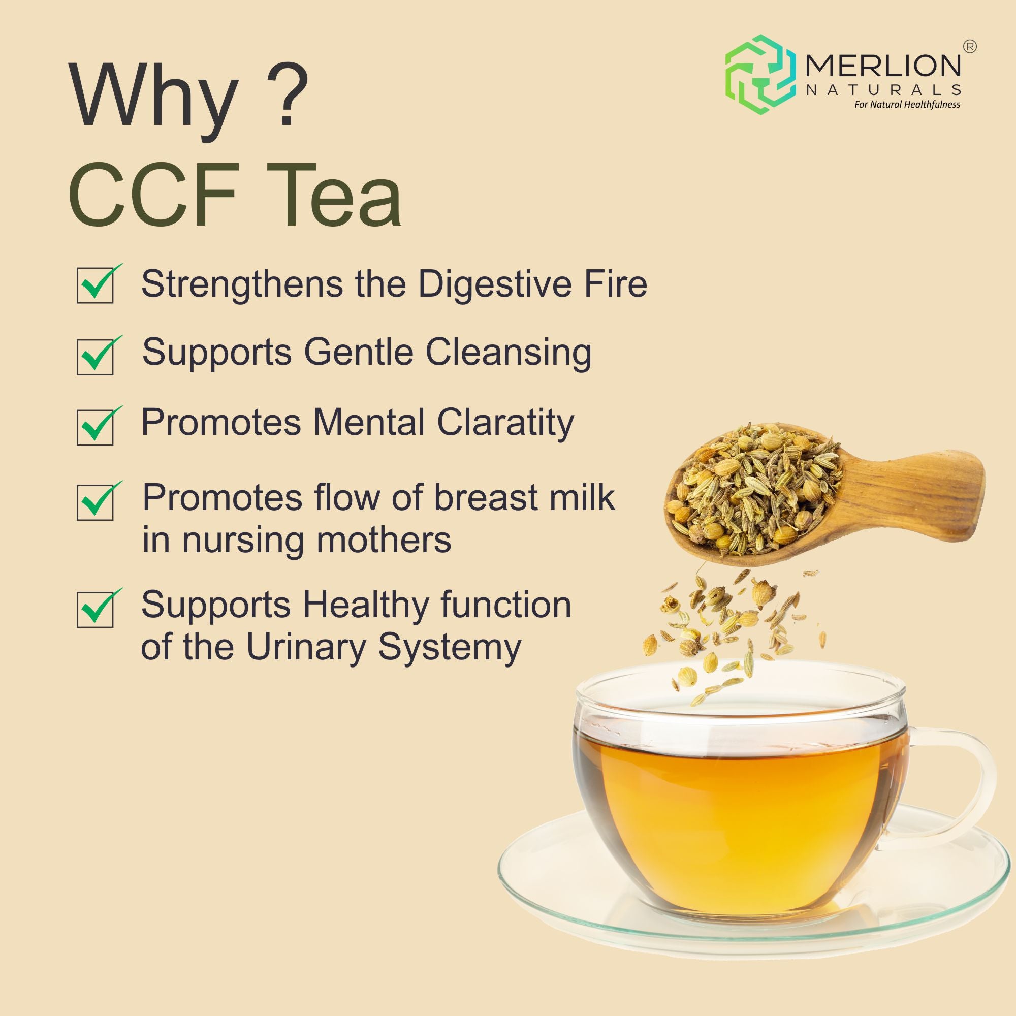 CCF Tea (Cumin, Coriander and Fennel Tea) - 30 Tea Bag