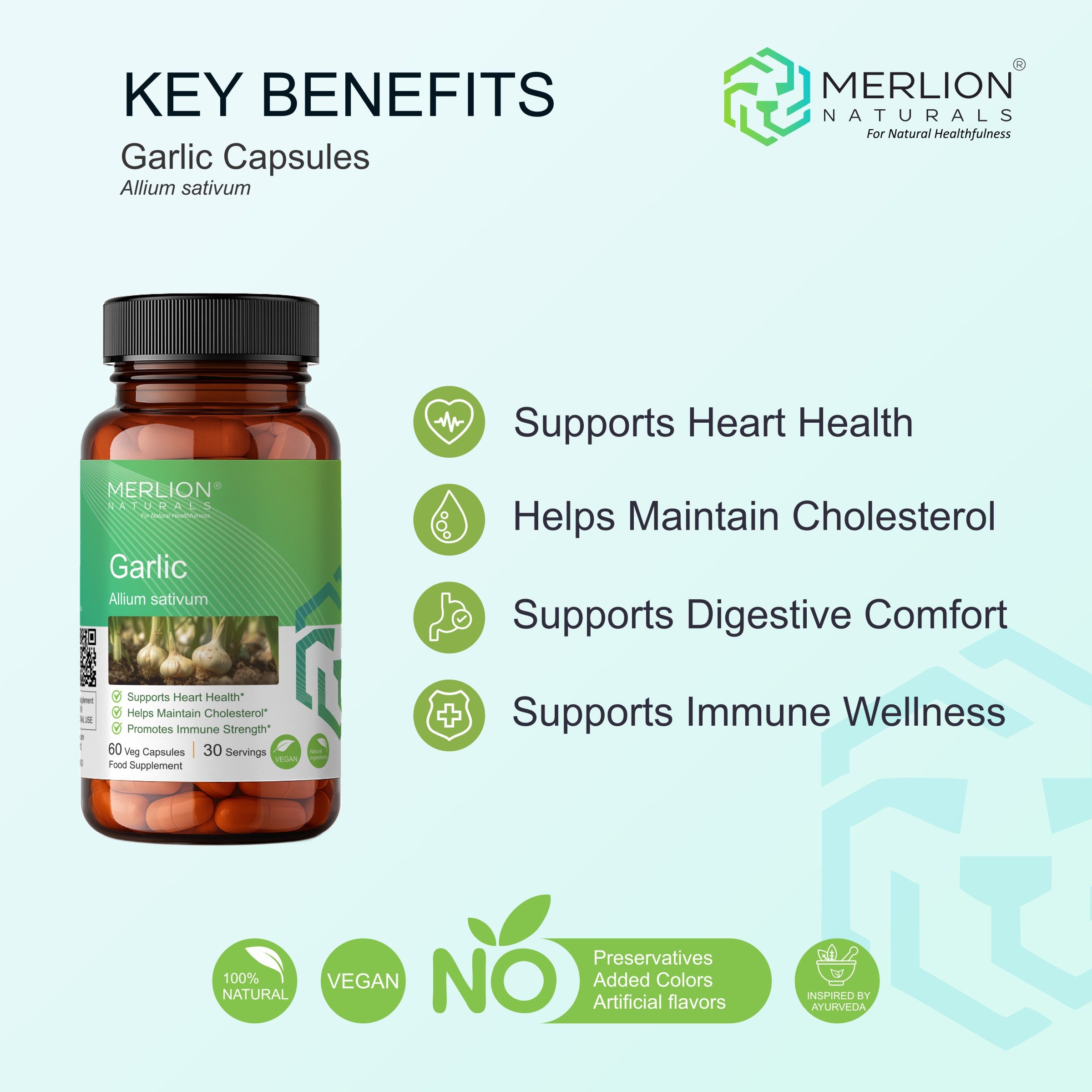 Garlic Extract Capsules | Allium sativum | 1000mg