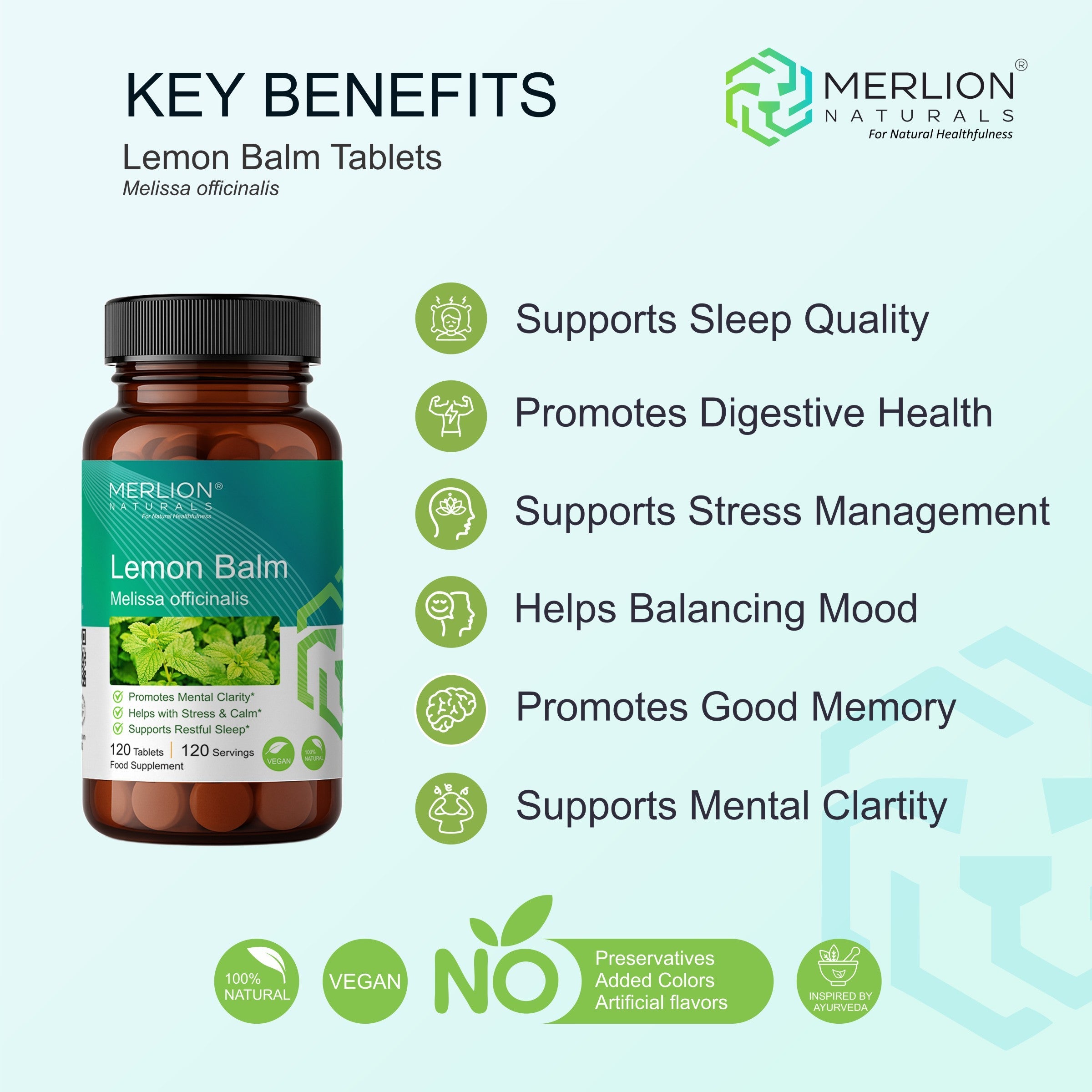 Lemon Balm Tablets | Melissa officinalis | 500mg