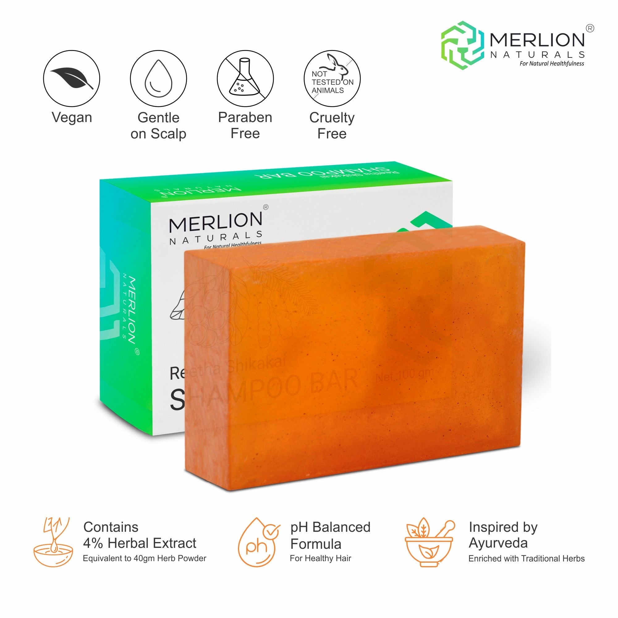 Merlion Naturals Reetha Shikakai Shampoo Bar