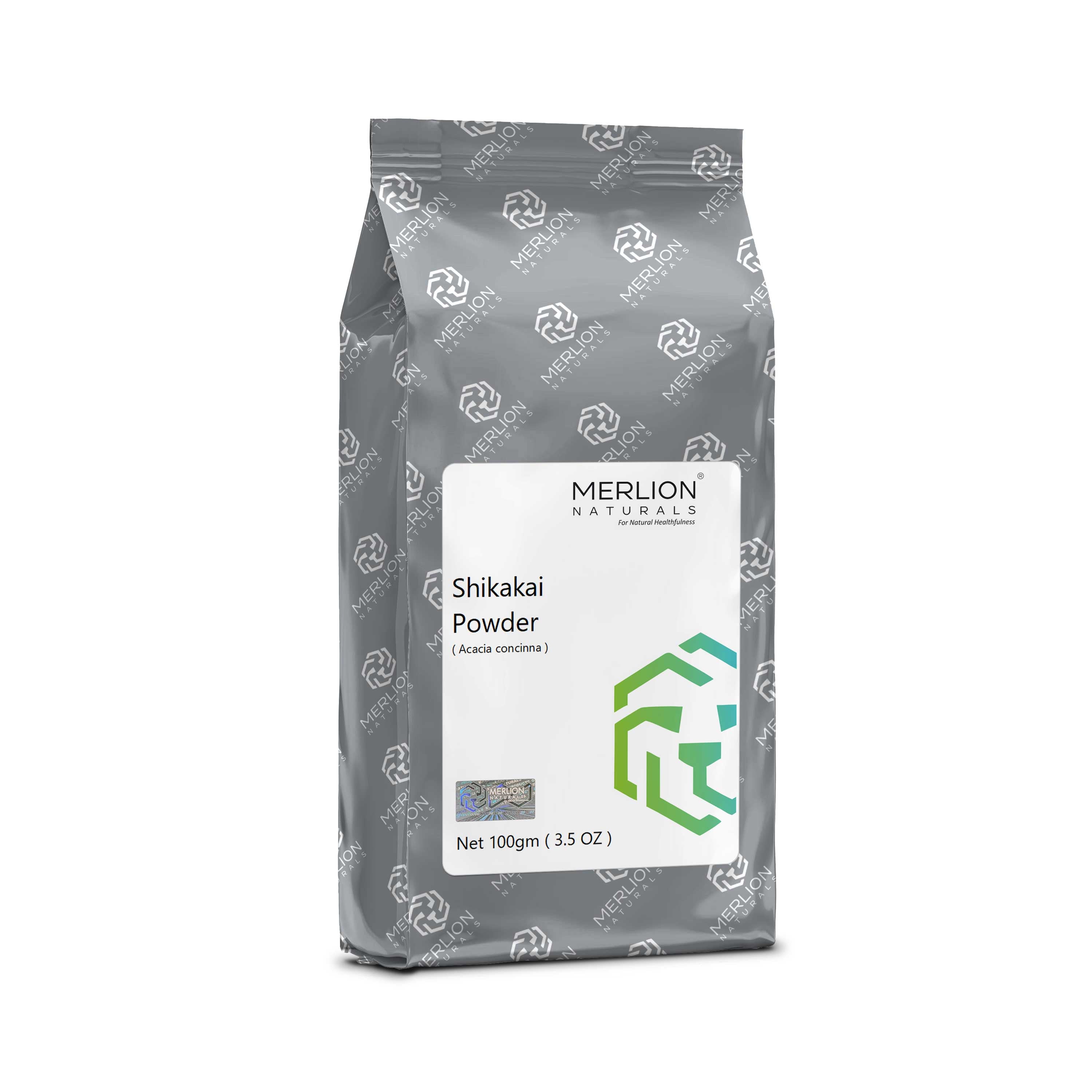 Merlion Naturals Shikakai Powder 100gm, Front view, Scalp Cleansing, Hair Growth, Dandruff Control, Shine, Oil Balance