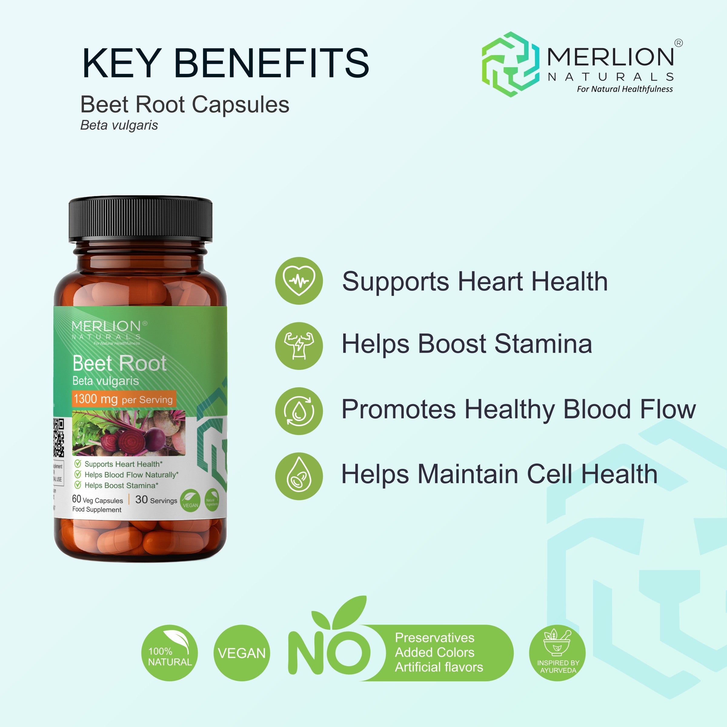 Beet Root Extract Capsules | Beta vulgaris | 1300mg