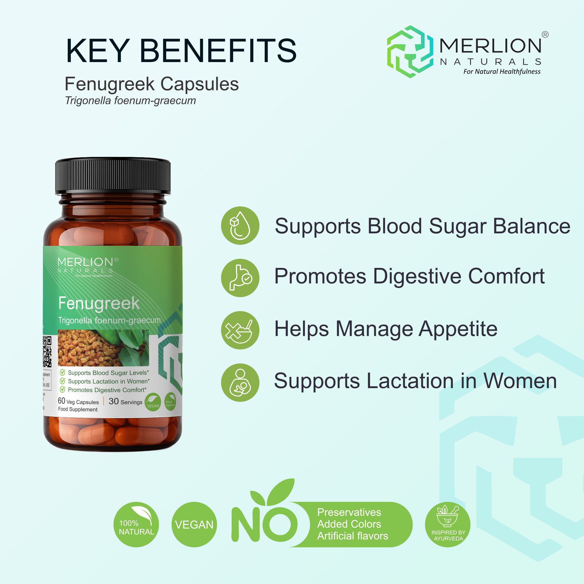 Fenugreek Capsules | Methi / Trigonella foenum-graecum | 1400mg