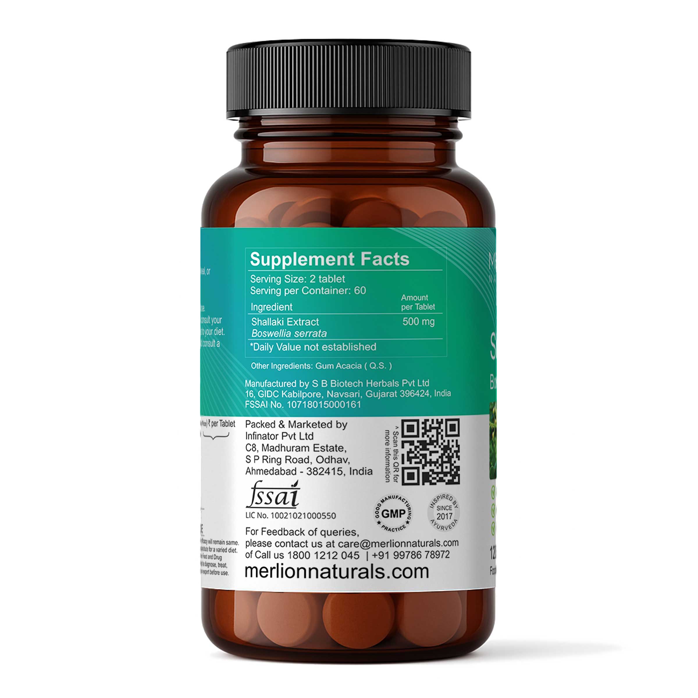Shallaki Extract Tablets | Boswellia Serrata | 500mg