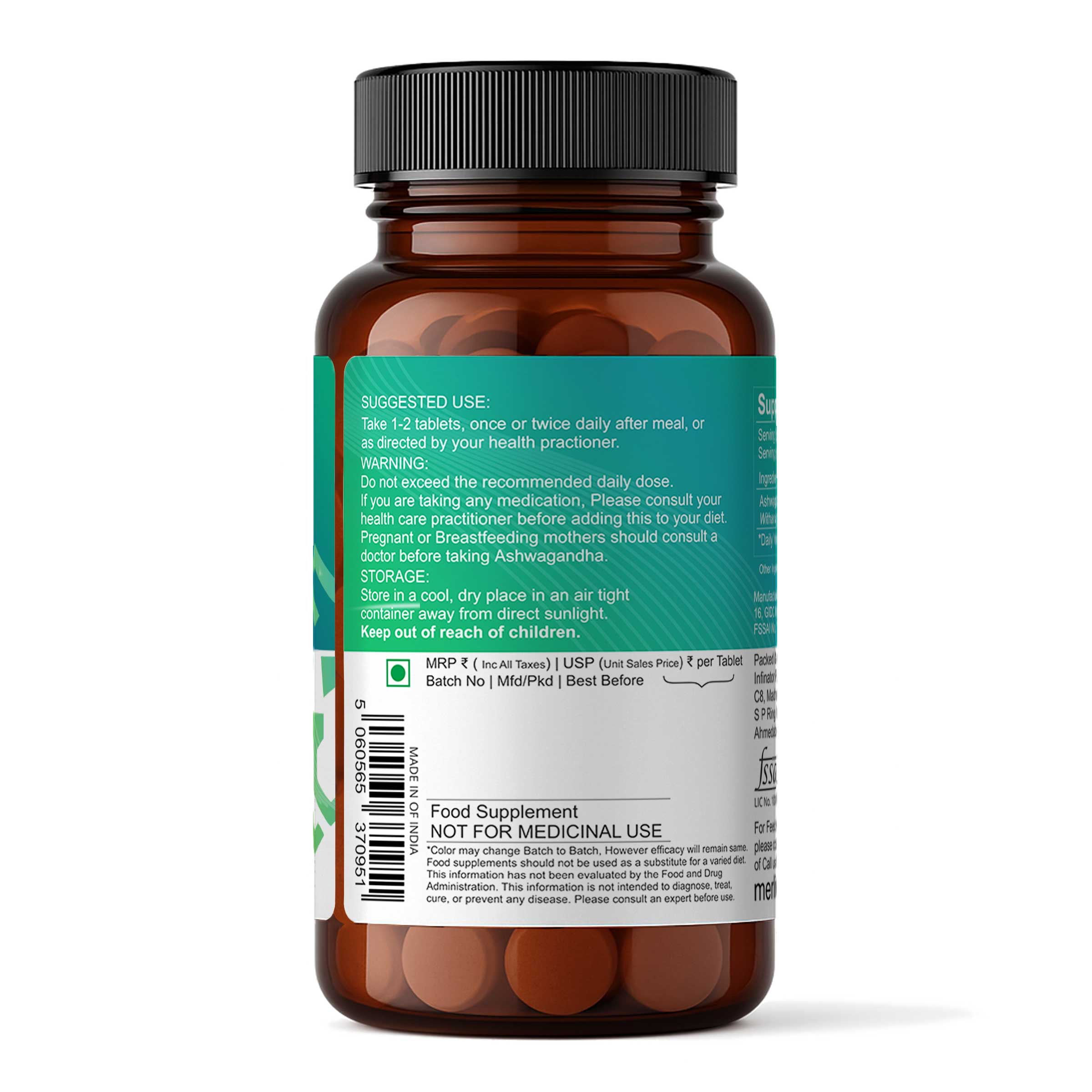 Ashwagandha Extract Tablets | Withania somnifera | 500mg