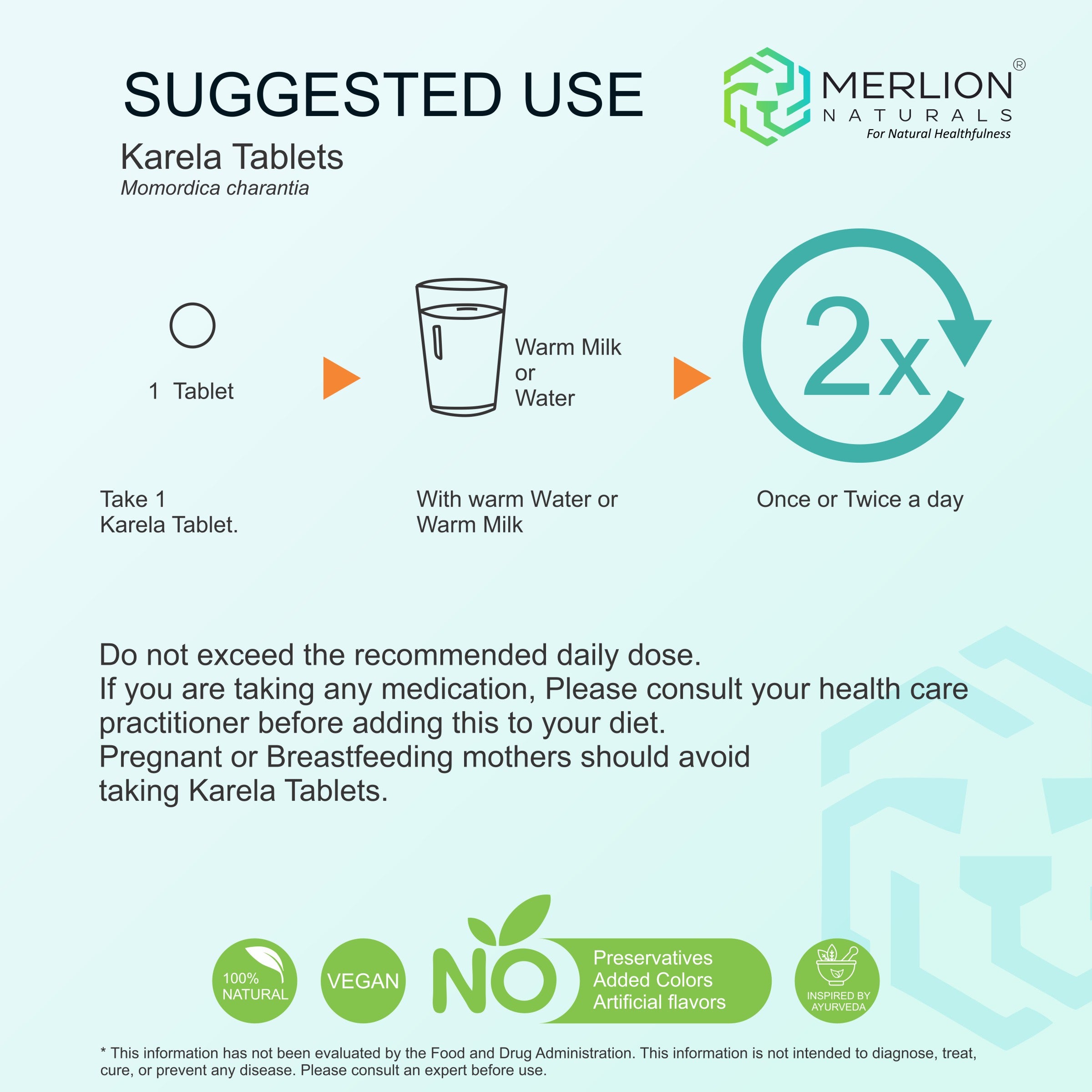 Karela Tablets (Bitter Melon), 500mg x 120 Tablets