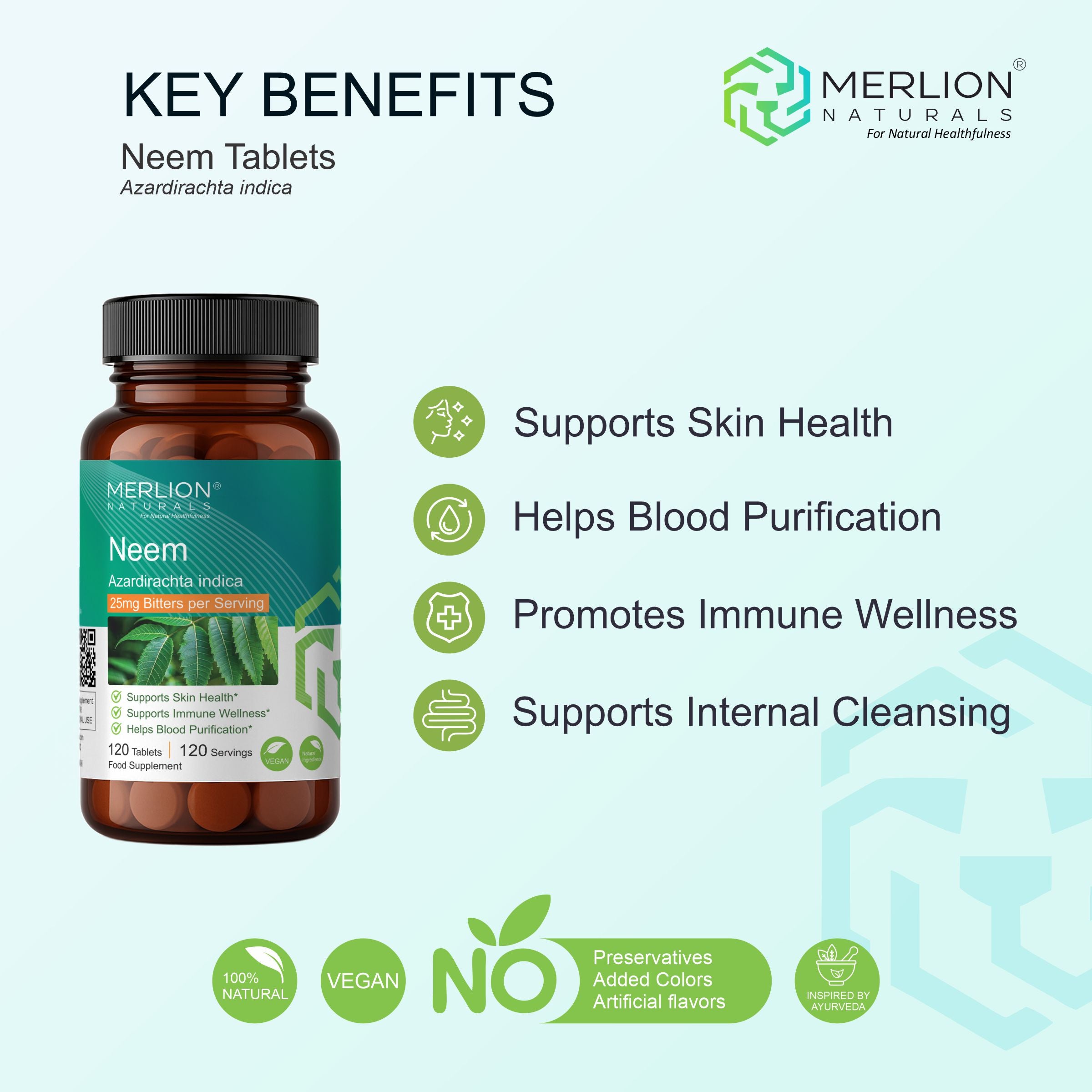 Neem Extract Tablets | Azardirachta indica | 500mg