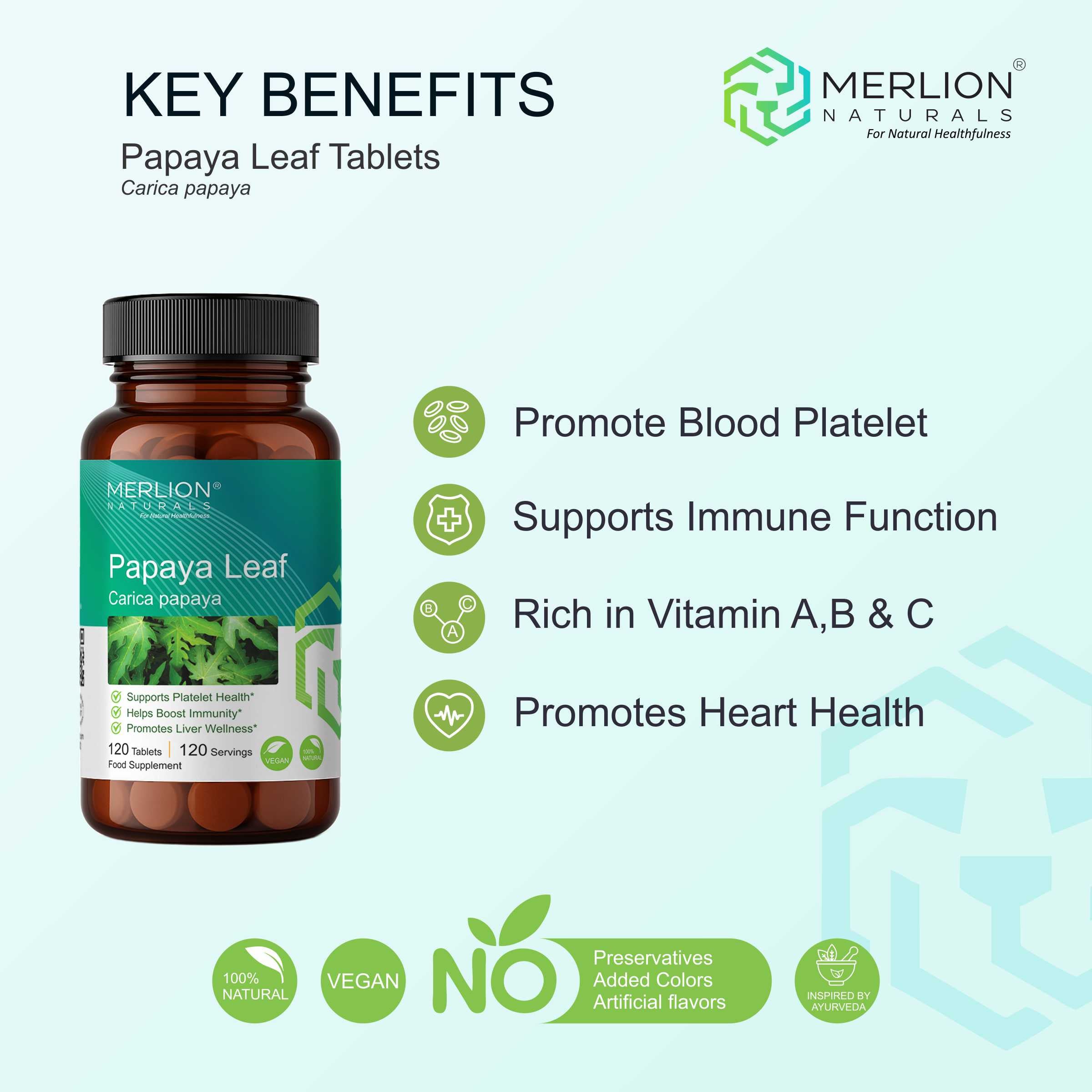Papaya Leaf Extract Tablets | Carica papaya | 500mg